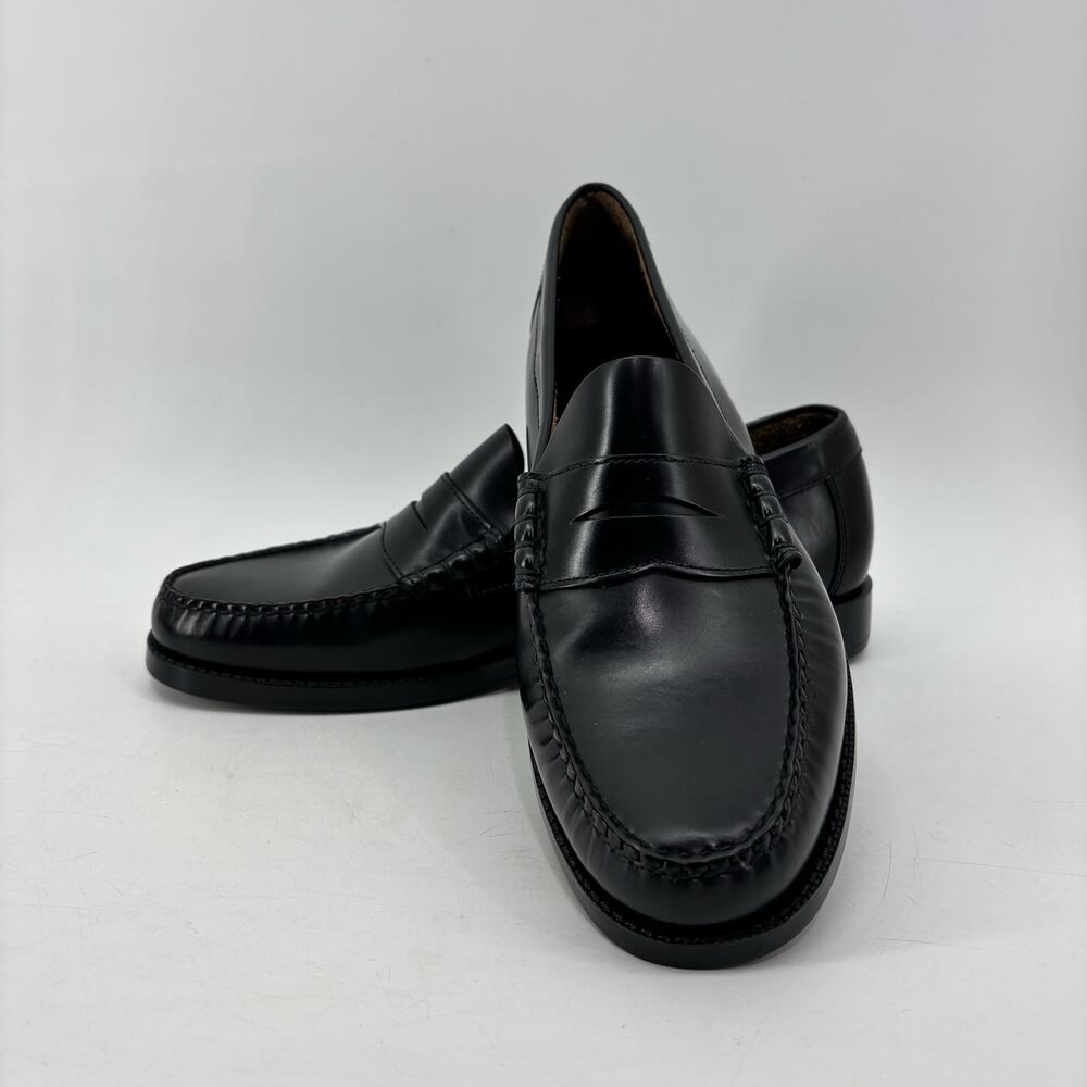 Bass Walton Size 12 Mens Penny Loafers Black Leather Slip On